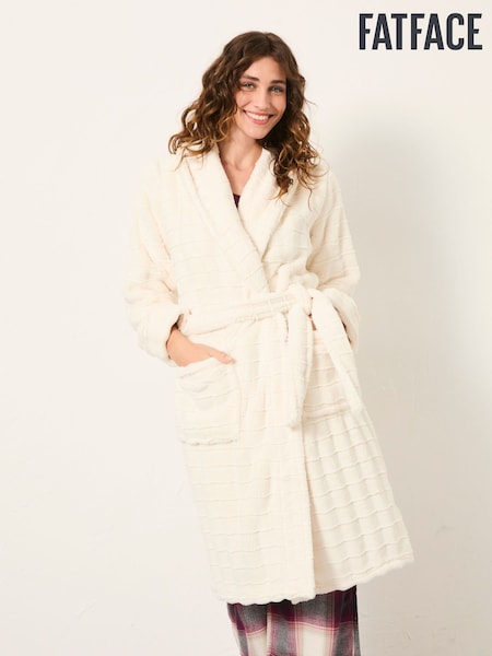 FatFace Ivory Cosy Textured Dressing Gown (H54195) | £69