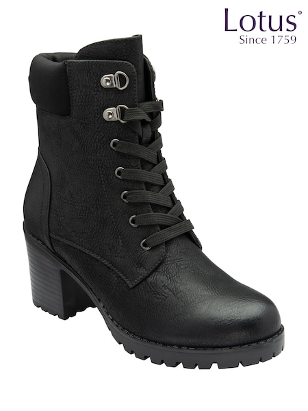 Lotus Black Causal Ankle Boots (H54314) | £65