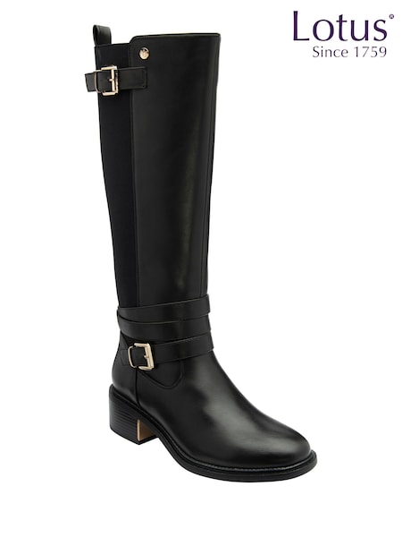 Lotus Black Knee High Boots (H54316) | £80