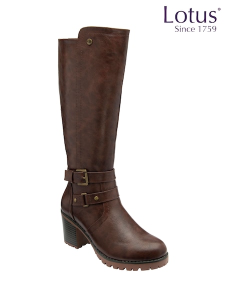 Lotus Brown Knee High Boots (H54326) | £80