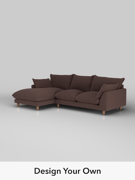 Fine Chenille Easy Clean/Chocolate Brown Noa Deep Relaxed Sit (H54439) | £1,875