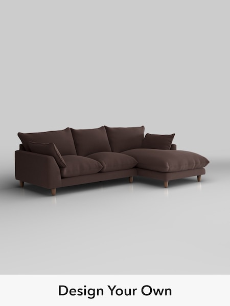Fine Chenille Easy Clean/Chocolate Brown Noa Deep Relaxed Sit (H54439) | £1,875