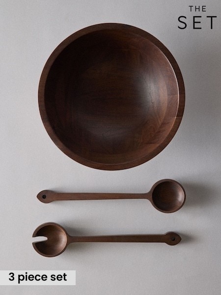 The Set Brown Wooden Bowl and Servers Set (H54440) | £38