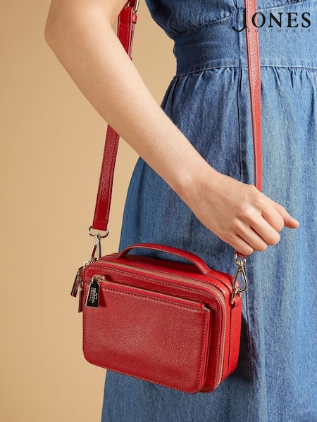 Jones Bootmaker Red Waldorf Leather Zip Up Handbag (H54500) | £79