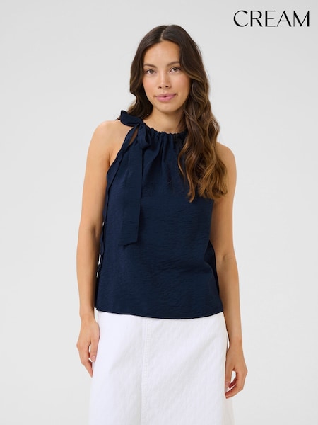 Cream Blue Crelora Sleeveless Top (H54512) | £45