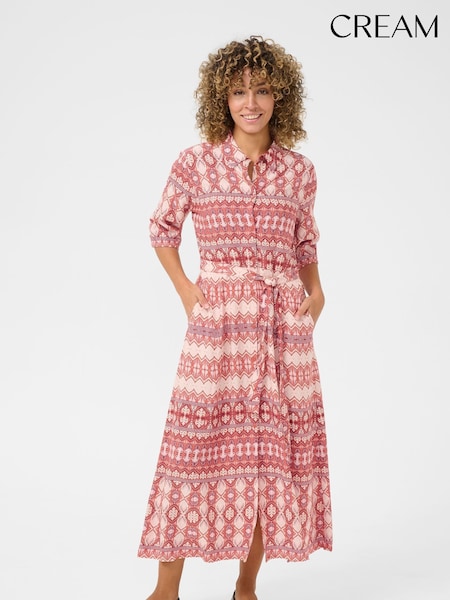 Cream CRTiah Pink Shirt Dress (H54530) | £90