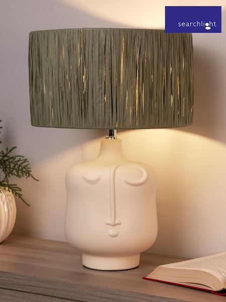 Searchlight White Talia Face Table Lamp (H54564) | £38
