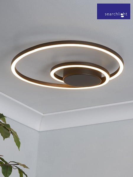 Searchlight Matt Black/White Hazel LED Ceiling Flush Light (H54567) | £43