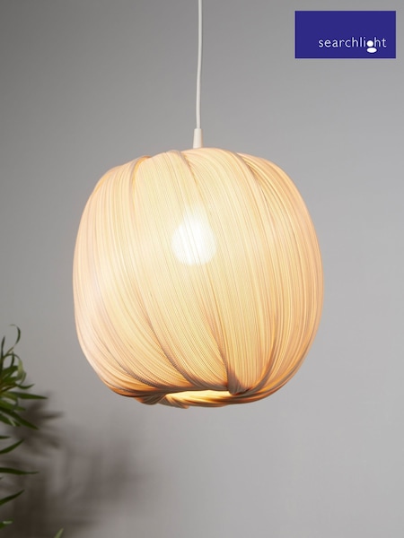 Searchlight Beige Cocoon Wood Shade (H54569) | £38