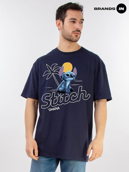 Brands In Blue Disney Stitch Ohana 100% Cotton T-Shirt (H54652) | £23