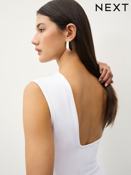 White Soft Touch Backless Sleeveless Top (H54664) | £22