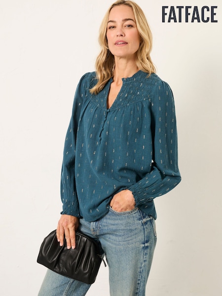 FatFace Elsbeth Teal Blue Blouse (H54686) | £49.50