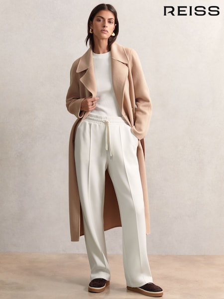 Reiss Ivory Jemma Petite Modal-Blend Interlock Wide-Leg Joggers (H54754) | £120