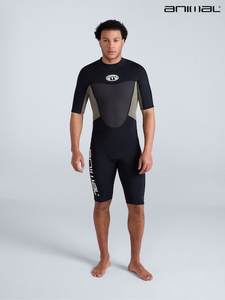 Animal Black Mens Slater 2mm Shorty Wetsuit (H54773) | £84