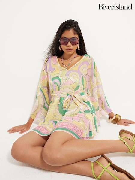 River Island Printed Chiffon Mini Kaftan (H54781) | £42