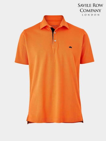 Savile Row Company Classic Fit Cotton Pique Short Sleeve Polo Shirt (H54788) | £35