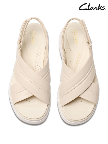 Clarks Cream Tuscan Cross Sandals (H54892) | £70