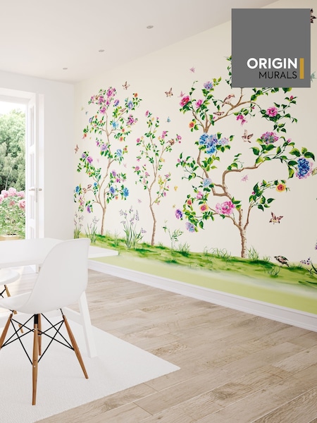 Origin Murals Ivory Oriental Flower Tree Wall Mural (H54984) | £73