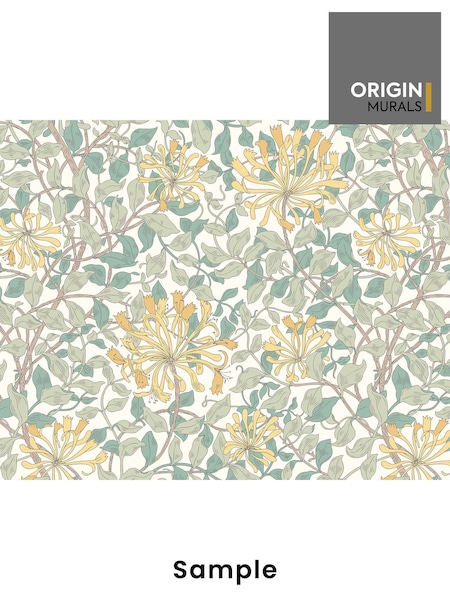 Origin Murals Seafoam Honeysuckle A4 Wallpaper Sample (H55004) | £3