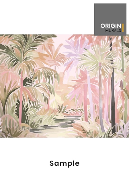 Origin Murals Natural Blush Pretty Palms Print A4 Wallpaper Sample (H55005) | £3
