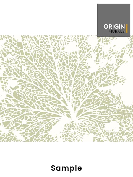 Origin Murals Sage Green Skeleton Leaf A4 Wallpaper Sample (H55008) | £1