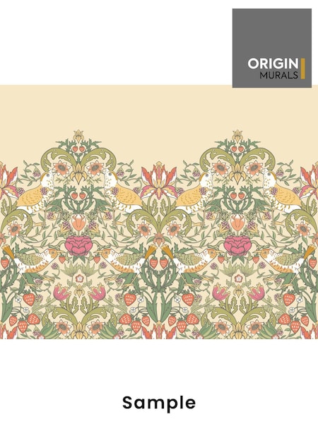 Origin Murals Gold and Olive Birds Fruit and Foliage A4 Wallpaper Sample (H55009) | £1