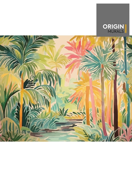 Origin Murals Emerald Green Pretty Palms Print A4 Wallpaper Sample (H55010) | £1