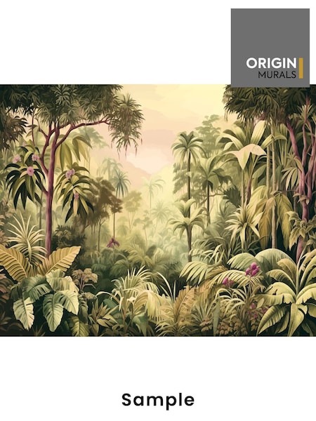 Origin Murals Olive Green Jungle Trees A4 Wallpaper Sample (H55011) | £3