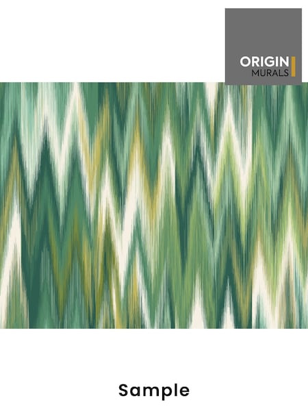 Origin Murals Forest Green Ikat Zig Zag A4 Wallpaper Sample (H55017) | £3