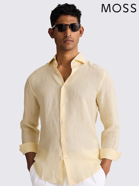 MOSS Yellow 100% Linen Shirt (H55274) | £70