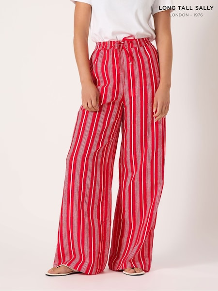 Long Tall Sally Red Printed Stripe Trousers (H55305) | £36