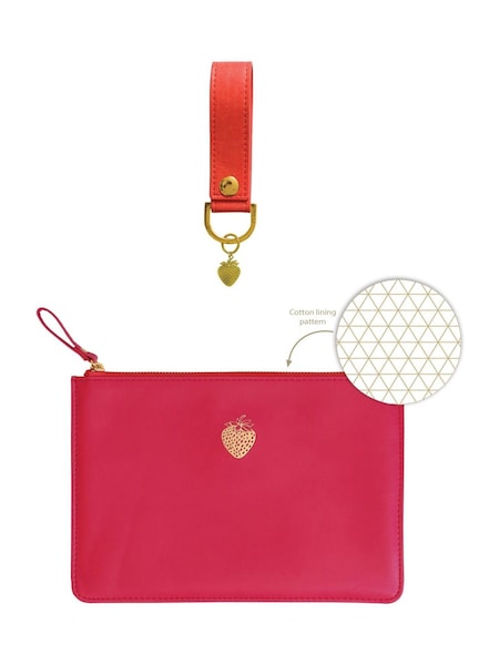 Portico Designs Red Strawberry Faux Leather Organiser & Keyring Set (H55443) | £25
