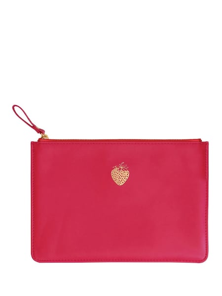 Portico Designs Red Strawberry Faux Leather Zip Organiser Case (H55452) | £15
