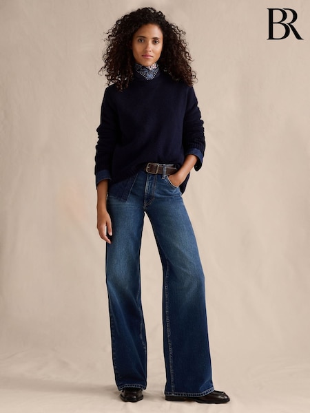 Banana Republic Indigo Blue The Icon Classic Wide-Leg Jeans (H55552) | £85