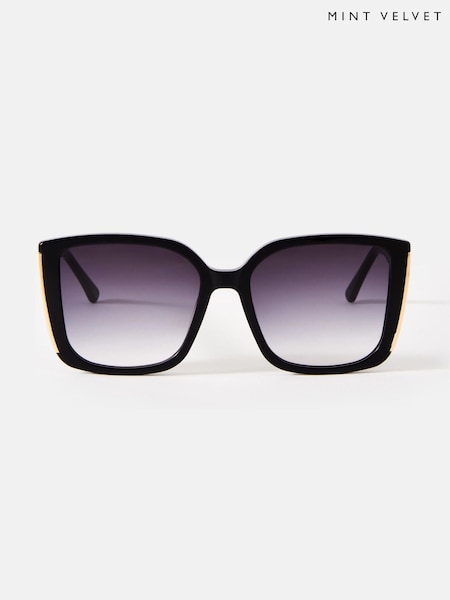 Mint Velvet Black Oversized Cat Eye Sunglasses (H55577) | £59