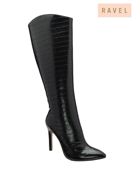 Ravel Black Knee Boots (H55628) | £85