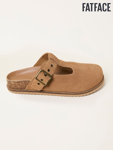 FatFace Tan Brown T Bar House Shoe (H55659) | £65