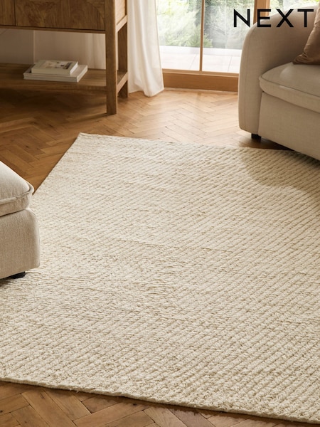 Cream Scandi Texture Rug (H55753) | £110 - £420