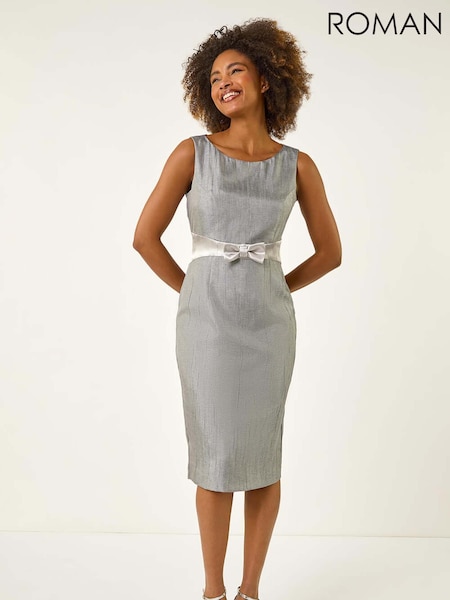 Roman Metallic Bow Front Shift Dress (H55967) | £45