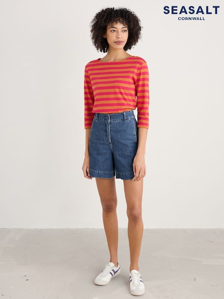 Seasalt Cornwall Pink Purple Sailor Top (H56019) | £30