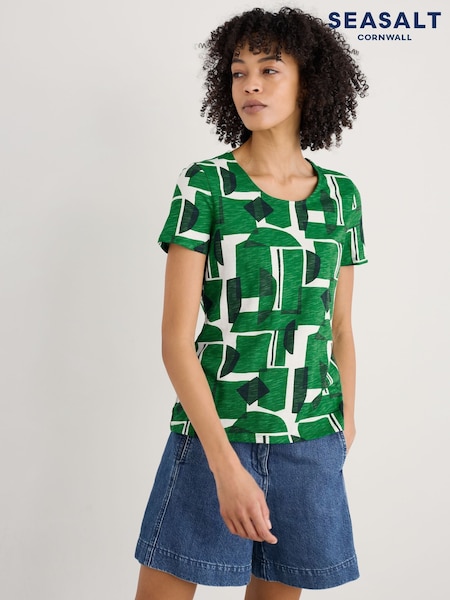 Seasalt Cornwall Green Camerance T-Shirt (H56022) | £30