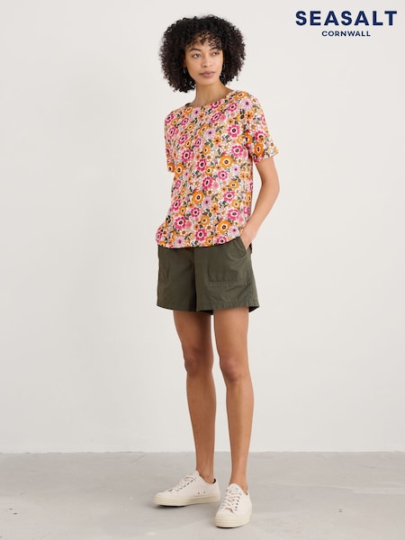 Seasalt Cornwall Yellow Bryher View 100% Cotton T-Shirt (H56040) | £30