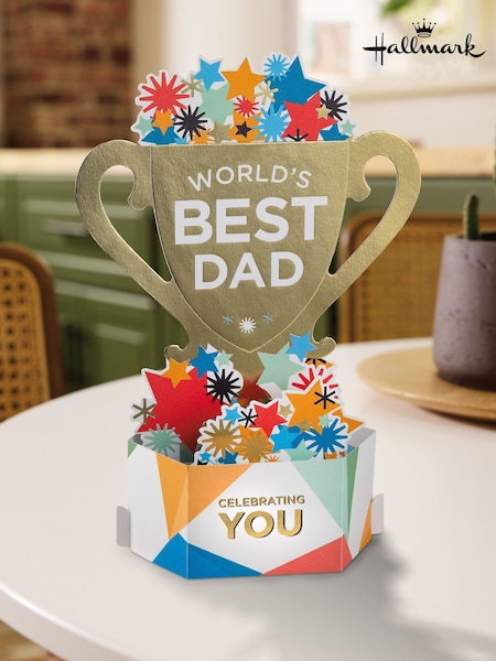 Hallmark Blue Father's Day Card for Dad - 3D Pop Up Trophy (H56082) | £0