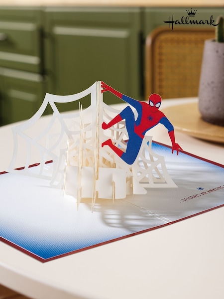 Hallmark Blue Amazing Day Card - 3D Pop Up Marvel Spider Man (H56095) | £0