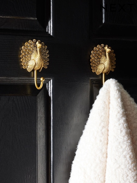 Gold Peacock Coat Hooks (H56127) | £16