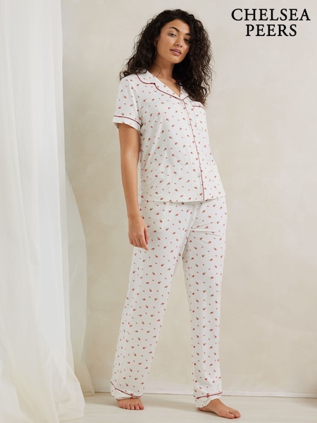 Chelsea Peers White Rose Ditsy Print Long Pyjamas Set (H56184) | £45