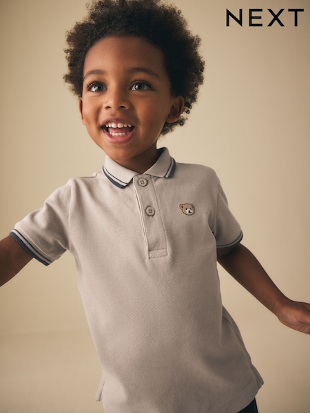 Stone Bear Short Sleeve Polo Shirt (3mths-7yrs) (H56275) | £5 - £7