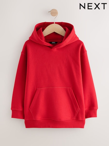 Red Plain Jersey Hoodie (3-16yrs) (H56304) | £9 - £14