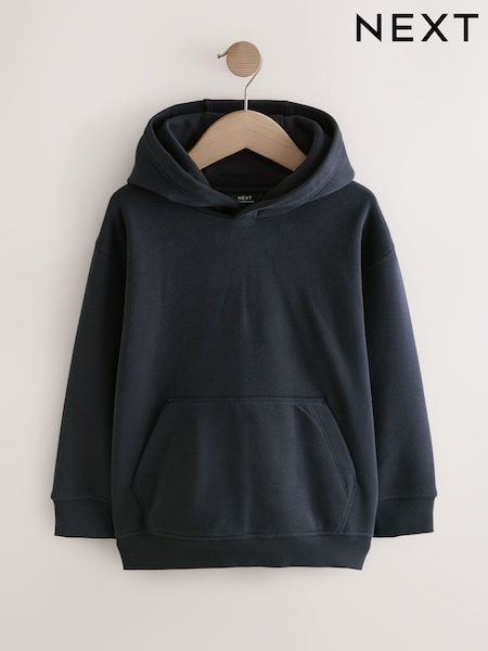 Navy Plain Jersey Hoodie (3-16yrs) (H56306) | £9 - £14