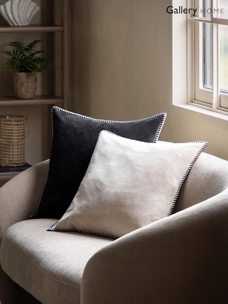Gallery Home Neutral Velvet Cushion (H56329) | £25